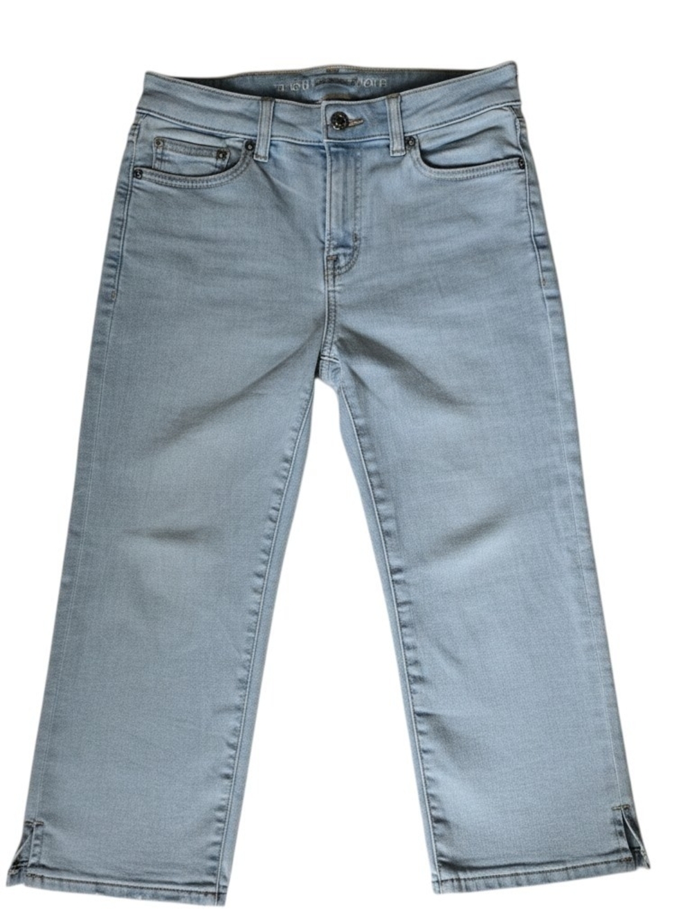 AE Next Level High Waisted Capri Jeans 4 Long NWOT Light Wash Glowing Light